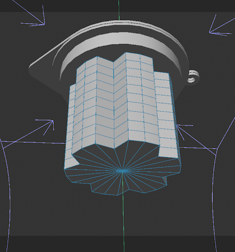 Using the edge selection tool and moving in the edges to create the flower shape