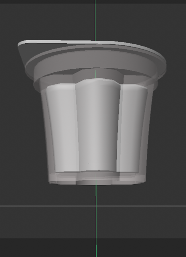 Duplicated the base cylinder and shrank it to create the pudding itself. Beveled to make it smoother on the edges.